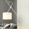 Licht-Erlebnisse Wandlampe Stoff Metall Weiß Wohnzimmer Schlafzimmer H:65 E14 max. 40 Watt flexibel wohnlich blendarm Moderne Wandleuchte Flur VIPER