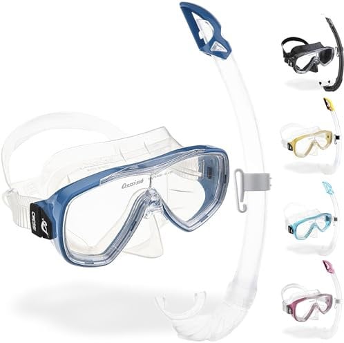 Cressi Onda Mare - Schnorchelset Onda Maske und Schnorchel Mexico, Transparent/Blau, Einheitsgröße, Erwachsene Unisex