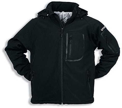 Uvex Softshell Herren-Arbeitsjacke - Schwarze Männer-Outdoorjacke - Weitenverstellbarer Bund & Kapuze L