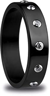 Bering Ceramic Damen-Ring Arctic Symphony Edelstahl Zirkonia weiß Größe 55 67 bis 72, Keramik, Zirkon