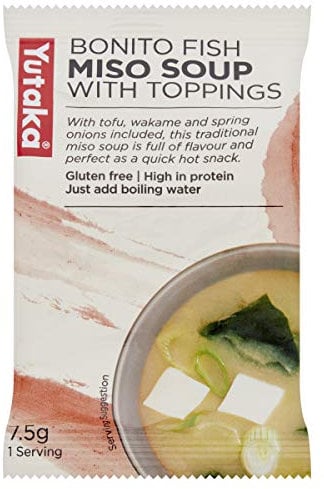 Yutaka Instant Bonito Fish Miso Soup with Toppings 7.5g (Pack of 10) | Japanese-Style Freeze-Dried Soup | with Tofu, Seaweed & Spring Onion | Gluten-Free, High Protein & Authentic