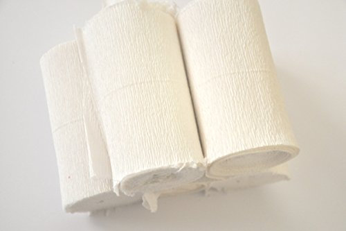 unbekannt 4 Rollen KREPPBÄNDER - Krepppapier ca.12 cm breit, weiß, fertig zugeschnitten - Dekoratives Einpacken und Basteln