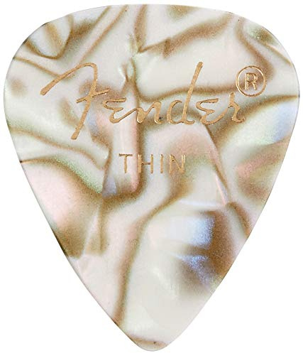Fender Pearl Celluloid Picks, 351, Abalone Moto, Thin, 144-Pack