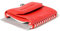 Space Products ® Mini Geldbörse rot-gestreift I Sehr kleines Echtleder Wallet/Portemonnaie mit Münzfach I 15 Karten + Geldscheine + Münzen I Push Drive Red