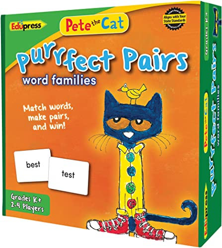 Edupress Pete The Cat Purrfect Pairs Game: Word Families (EP63532)