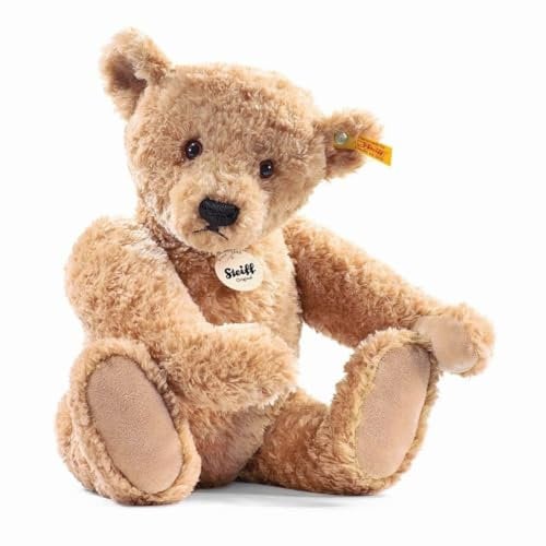 Steiff Kuscheltier Elmar Teddybär, Süßes Stofftier mit Kunststoffaugen, Kinder, Jungen & Mädchen, Plüschtier 32 cm, Beige, 022456