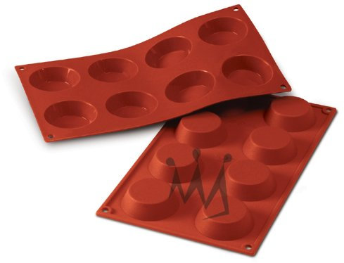 silikomart | SF015 Moule en Silicone pour TARTELLETTA Monoportions, antiadhésif, 8 cavités, Lot de 1 Moule à gâteau, Ø 60 h 17 mm, Made in Italy