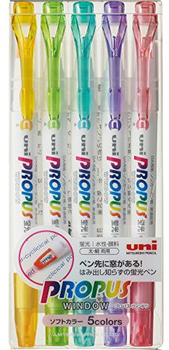 uni Highlighter Propus Window, 5 Soft Color Set (PUS102T5CS)