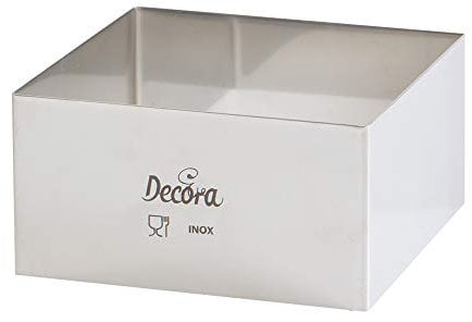 Decora STAINL. Steel Square 18X18X4,5 H CM 0063795 Quadrato Inox, 18 x 18 x 4.5 cm in Acciaio Inossidabile, Argento