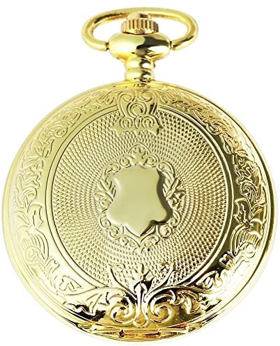 Excellanc Taschen-Uhr mit Kette Unisex Wappen Analog Quarz 4000006 (goldfarbig)