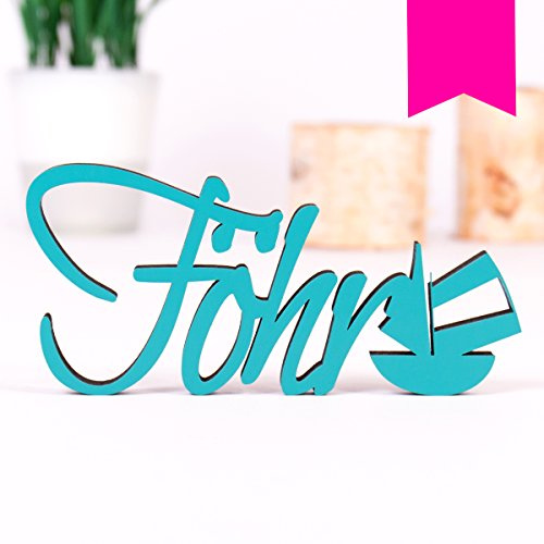 KLEINLAUT 3D-Schriftzug Föhr in Größe: 25 x 11,6 cm - Dekobuchstaben - 32 Farben zur Wahl - Neon Pink