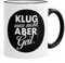 MoonWorks Kaffee-Tasse mit Spruch Klug Wars Nicht Aber geil Tasse mit Farbiger Kante schwarz Unisize