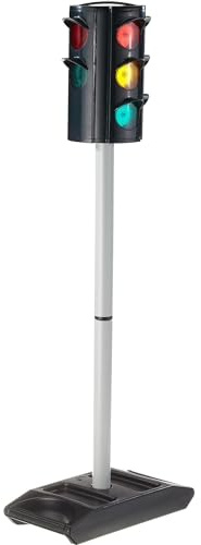 BIG Spielwarenfabrik - Spielampel mit automatische Ampelschaltung, Licht-Funktion mit Abschaltautomatik, ca. 71 cm hoch, für Kinder ab 3 Jahren, 800001197, Grau, 27x12x71cm