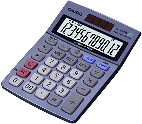 CASIO MS-120TER - Calculadora básica, 30.7 x 103 x 145 mm, azul