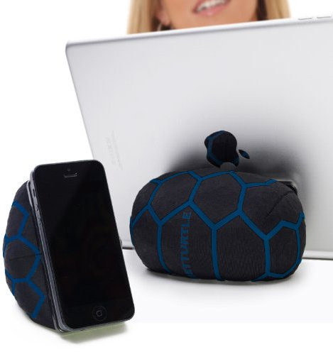 SmartTurtle® Handy/Tablet Kissen Made in Austria, Blau iPhone iPad Halterung, für Bett, Sofa, Tisch, kompatibel mit Apple iPad Samsung Galaxy und Allen Smartphones