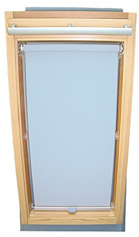 Hochwertiges Abdunkelungsrollo Rollo für Velux DKL/DKU/RHL/RHU-EP GGU,GPU,GHU,GTU S08 hellblau // Verdunkelungsrollo/Verdunkelungs-Rollo/Fensterrollo