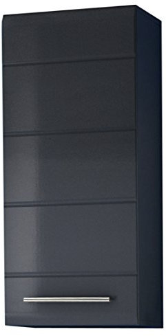 Stella Trading Badhängeschrank Grau Hochglanz Metallic, Badschrank, BxHxT 38 x 88 x 30 cm