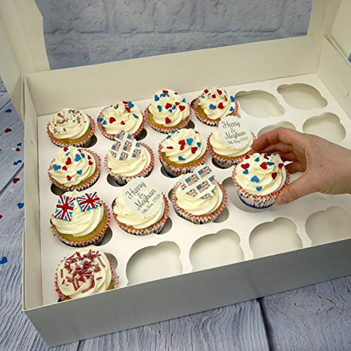 24 Hole Cupcake Box | Pack of 1 | White | 4 Inch Deep Cavity | Transparent Window | Perfect for Transporting Your Delicious Sweet Treats by Cake Craft World |