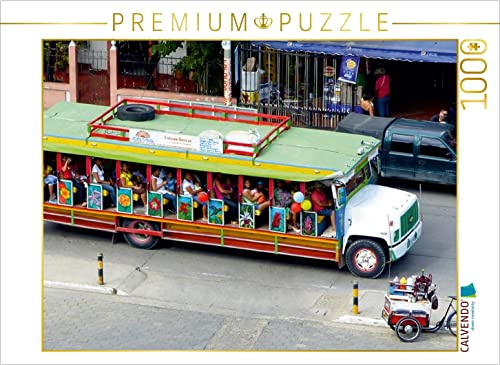 CALVENDO Puzzle Bunter Bus in Cartagena, Kolumbien | 1000 Teile Lege-Größe 64 x 48 cm Foto-Puzzle für glückliche Stunden