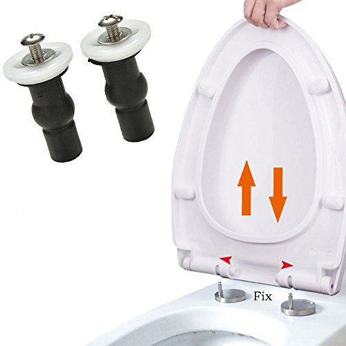 Charnières invisibles pour lunettes de toilettes, fixations extensible en caoutchouc écrous vis (2 pièces)
