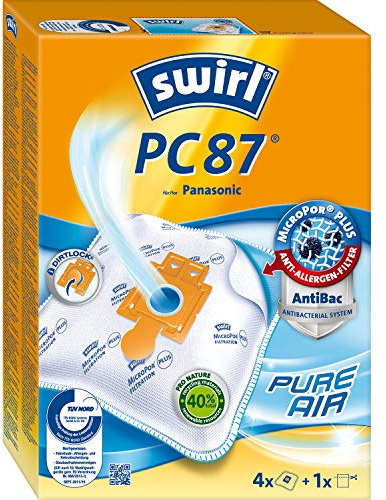 Swirl 185566 MicroPor Plus Staubsaugerbeutel, Typ: PC 87, 1 Liter, Blau