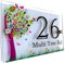 Modern acrylic house sign, MULTI COLOUR TREE house sign design