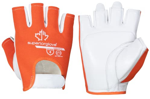 Superior Glove VIBGHFV/L Vibrastop Goatskin Leather Palm Half-Finger Vibration-Dampening Gloves, Size Large