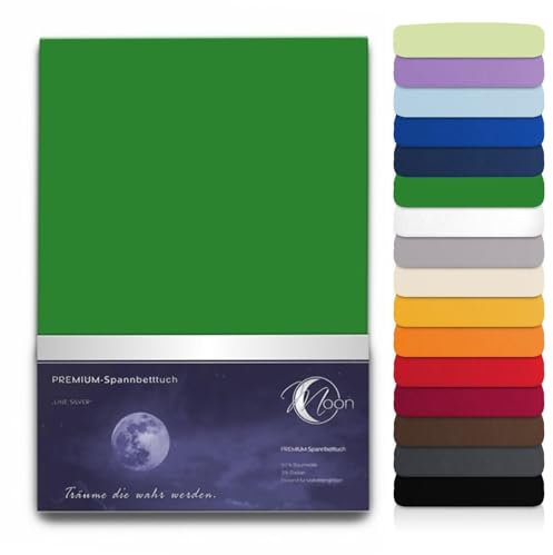 Moon Premium Spannbetttuch Spannbettlaken Wasserbett und Matratzen Line Silver 180x200-200x220-grün