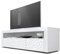 Vladon Buffet Bas Valencia, Meuble TV avec 1 Compartiment Ouvert et 2 clapets, Blanc/Blanc Haute Brillance Calypso Structure 3D/Blanc Haute Brillance (155 x 46 x 40 cm)