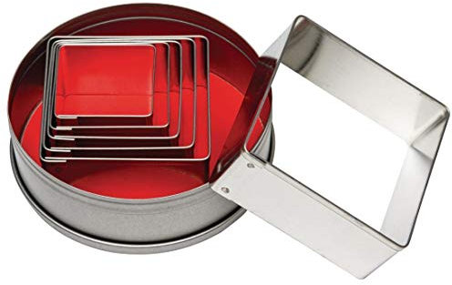 Vogue E017 Emporte-pièce carré uni pour biscuit, biscuit, ptisserie, argent