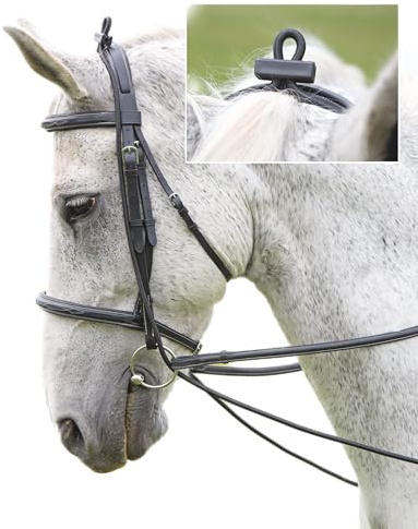 Shires Elastische Trainingszügel für Pferde schwarz schwarz 6 mm