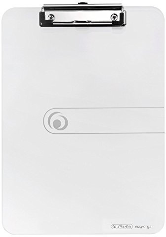 Herlitz 11205697 Klemmbrett, A4, glasklar mit Klemm-Mechanik