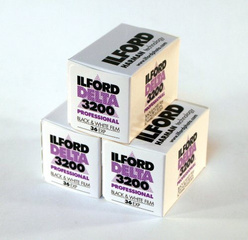Ilford Delta 3200 Film, 35 mm, 36 Belichtungen, Schwarz und Weiß, 3 Stück