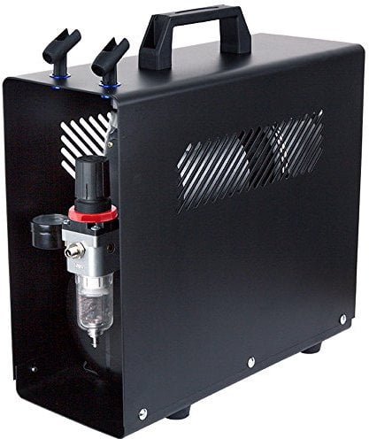 Fengda AS-196A Luxe airbrush, mini compressor with air tank / pressure vessel / 6 bar / Auto stop