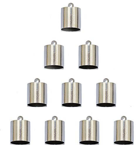 Generic 10pcs Schmuck Endkappen Lederbandkäppchen Crimps Ende Schmuck DIY Basteln - Silber, 14 x 10mm