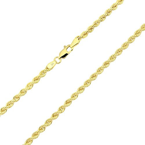PRINS JEWELS 14 Karat / 585 Gold Kordelkette Gelbgold Unisex Kette - 3 mm. Breit - Länge wählbar (40)