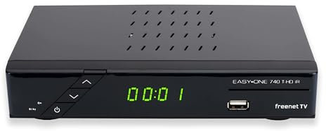 Easy-One DVB-T2 - Receptor DVB-T2 (USB, HDMI, Dolby Digital Plus, RCA, LAN), Color Negro