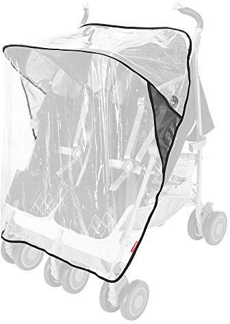 Maclaren Regenschutz Twin Techno - Schützt vor Regen, Wind und Schnee, Lässt sich schnell und einfach am Maclaren Twin Kinderwagen befestigen, Phthalat PVC-frei
