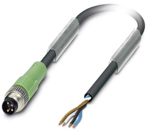 Phoenix Contact SAC-4P-M 8MS/1.5-PUR, 4-polig Sensor-Betätigungselementkabel, Gerade Stecker 4 / Nicht abgeschlossen,