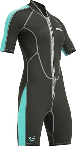 Cressi Lido Lady Shorty Wetsuit 2 mm, Muta Shorty per Snorkeling, Nuoto e Sport Acquatici, in Neoprene Ultra Stretch 2 mm Donna, Nero/Acquamarina, M