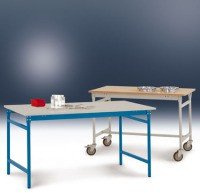 Manuflex BB3007.7035 Möbeltisch 750 x 500 x 780 mm Ablage aus hellem Kunststoff RAL7035 hellgrau
