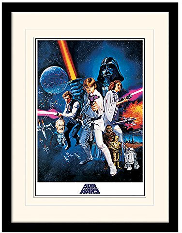 Star Wars Wandbild A New Hope Episode IV Poster mit Rahmen 44,5x35x1,5cm