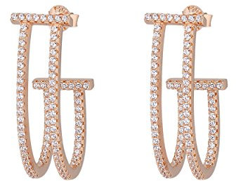 SIF JAKOBS JEWELLERY Ohrhänger Fucino aus rosévergoldetem 925 Sterling Silber mit Zirkonia