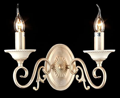 Casa Padrino Barock Wandleuchte Creme Gold 30 x H 28 cm Antik Stil - Wandlampe Wand Beleuchtung