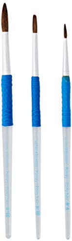 Lefranc Bourgeois 807302 Hobby- und Schulpinsel Set für Kinder, natürliche Fasern aus Ponnyhaar, ergonomischer Griff für junge Hände - 3 Rundpinsel Nr. 4, 10, 16