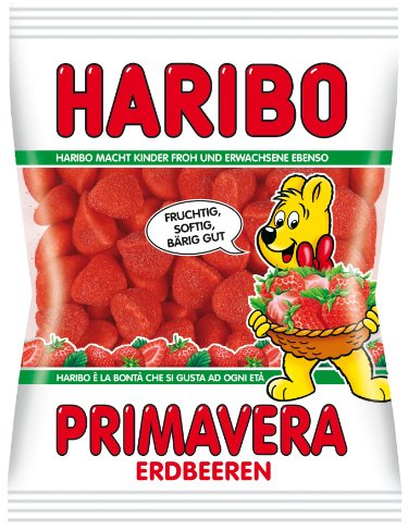 Haribo Primavera Erdbeeren, 15er Pack (15 x 100 g Beutel)