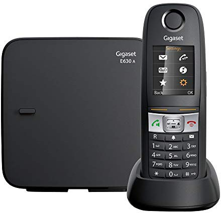 Gigaset E630A - Robust Cordless Phone with Answering Machine - Water-Resistant, Dust-Protected, black