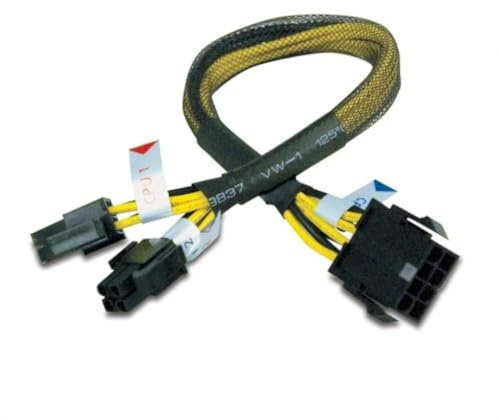 Akasa ATX12 V PSU Power Cable 0.3 m Black – Electrical Cable Male/Female (Black, 0.3 m)