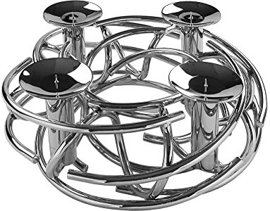 Fink CORONA/Dekokranz,Leuchter,4-fla,vernickelt/D.40cm, Silber