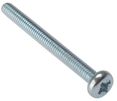 ForgeFix Machine Screws Pan Head | M6 x 50mm | Zinc Plated | Bag 25